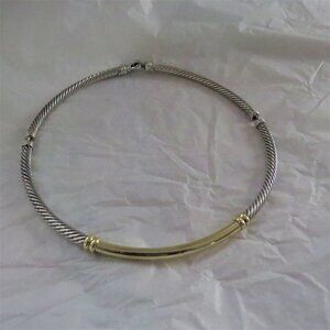 Metro Collection Sterling Silver and 14k Yellow Gold Choker